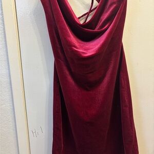 Elegant Red Velvet Dress